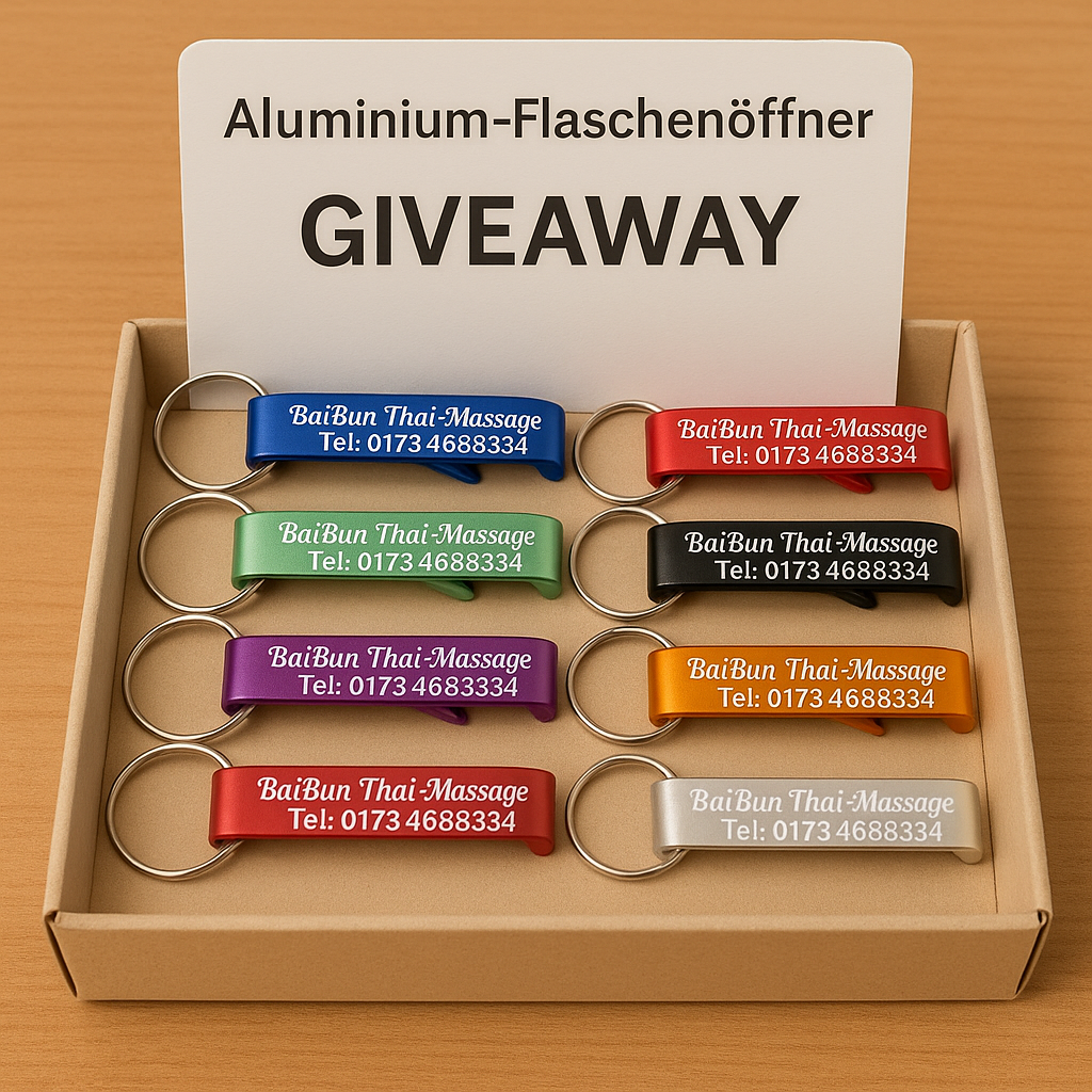 Aluminium Flaschenöffner personalisiert graviert