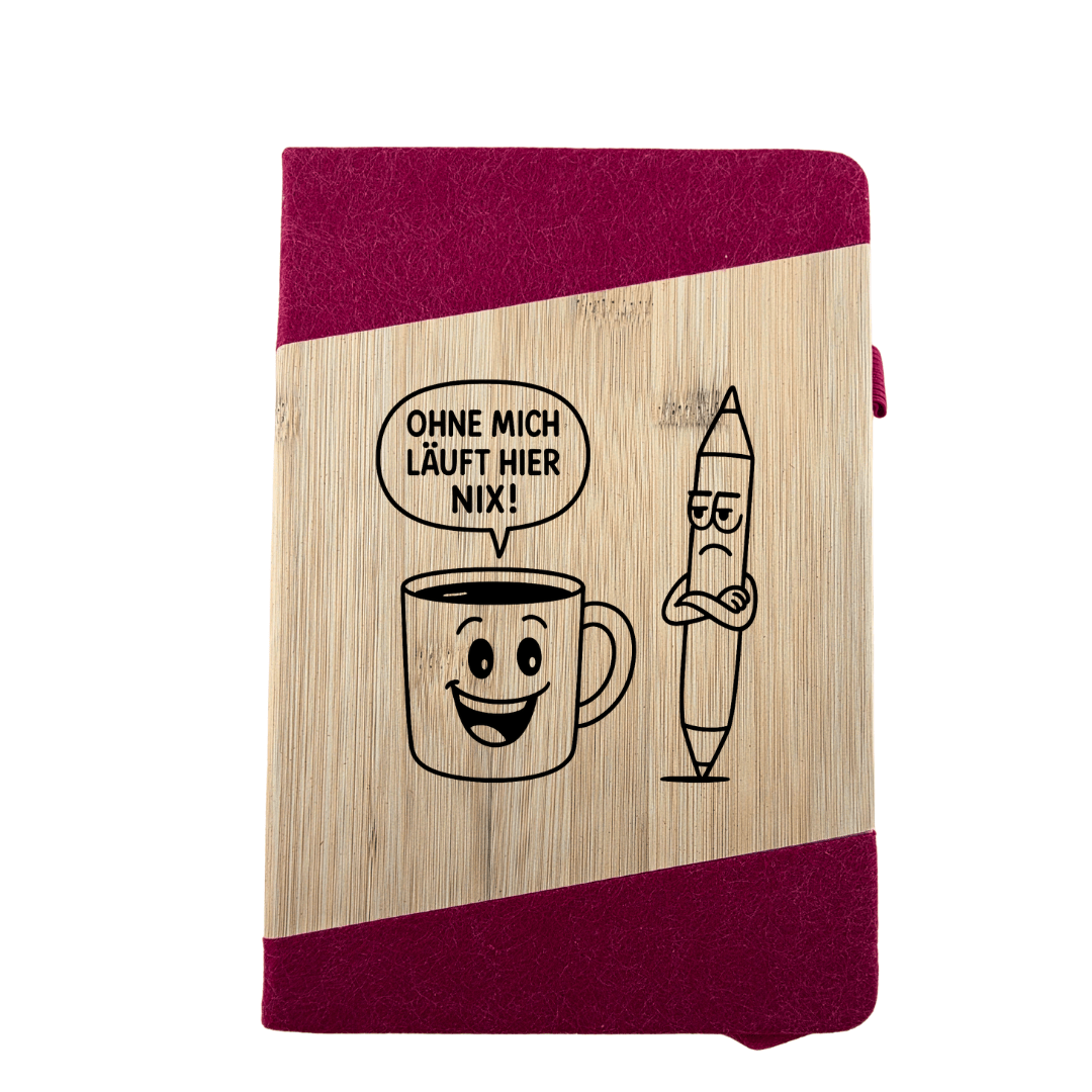 Individuelles Journal aus Bambus mit personalisierter Gravur