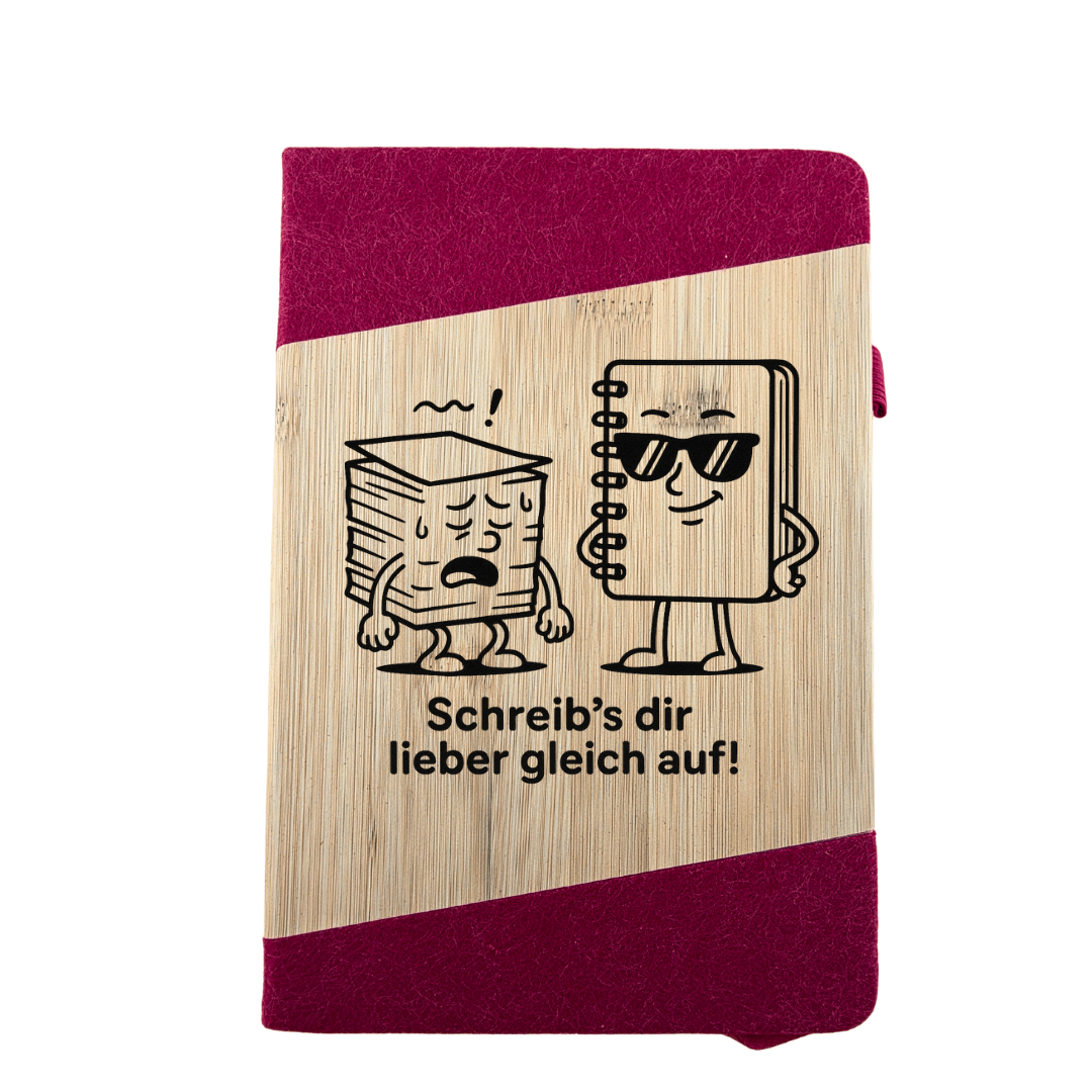 Personalisiertes Notizbuch mit Gummiband und Lesezeichen