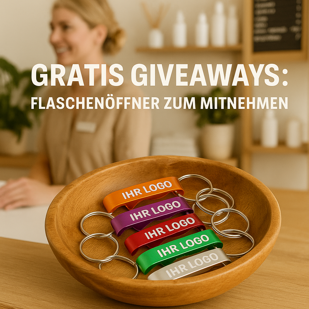 Flaschenöffner als Schlüsselanhänger personalisiert und präsentiert