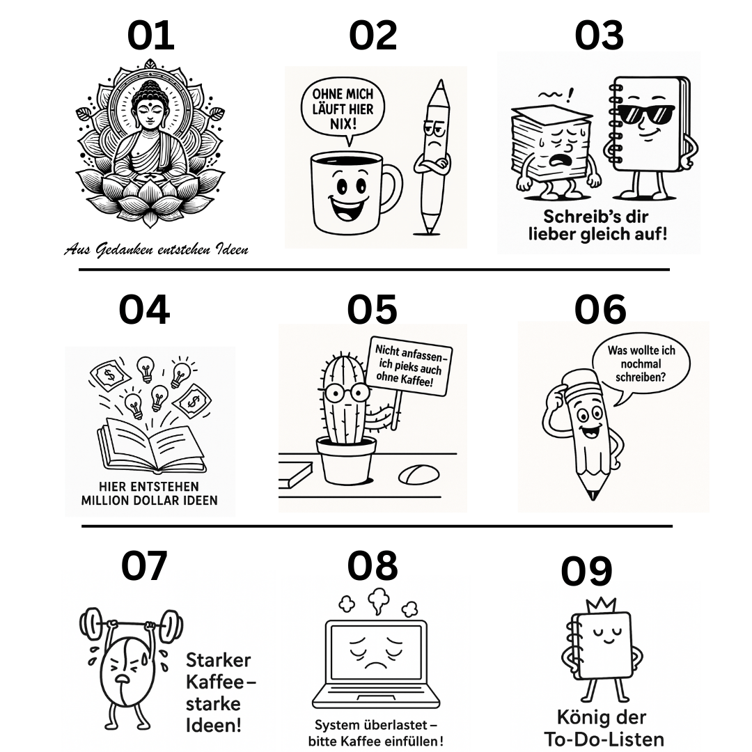 Gravur Vorlagen für Bambus Notiuzbuch