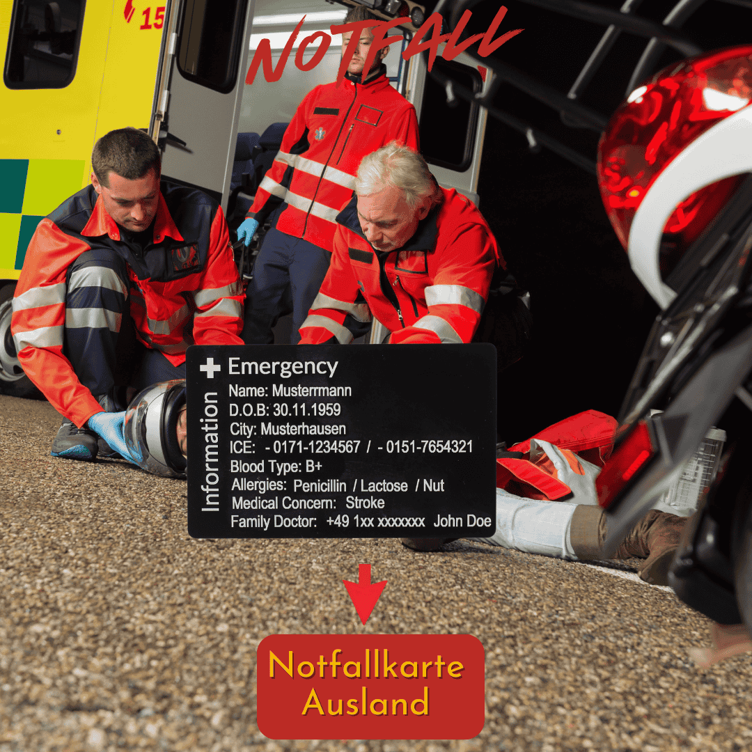 Die SOS Visitenkarte, Notfallkarte für den Geldbeutel - mit Lasergravur -