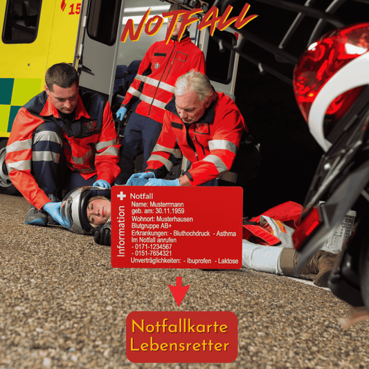 Die SOS Visitenkarte, Notfallkarte für den Geldbeutel - mit Lasergravur -