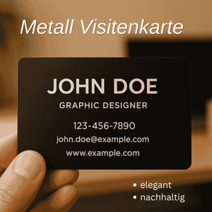 hochwertige Metall-Visitenkarten graviert nach Kundenwunsch
