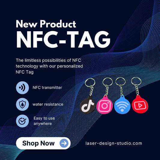 Personalisierbarer NFC - Tag Schlüsselanhänger mit Icon -