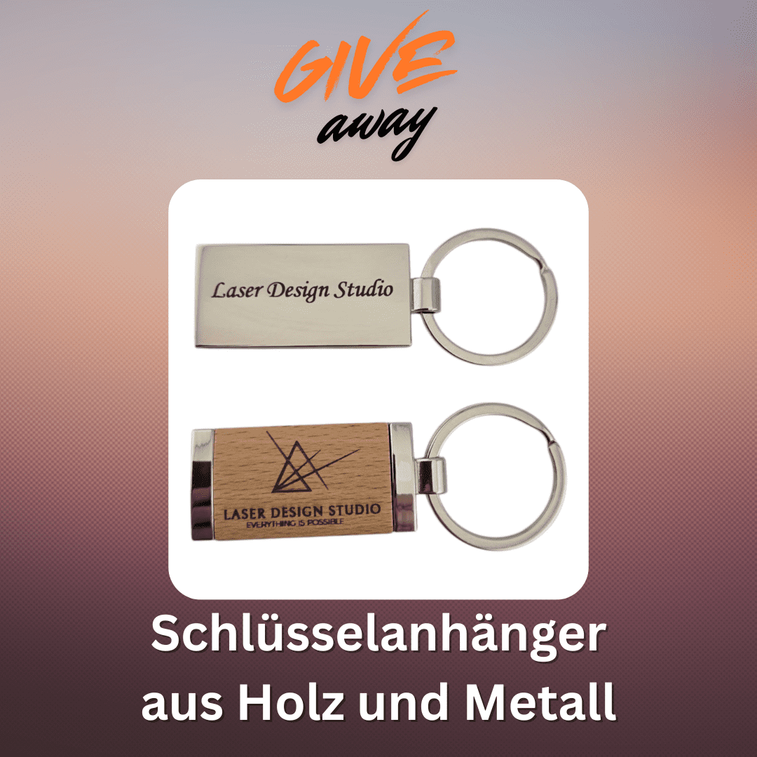 Schlüsselanhänger aus Metall & Holz