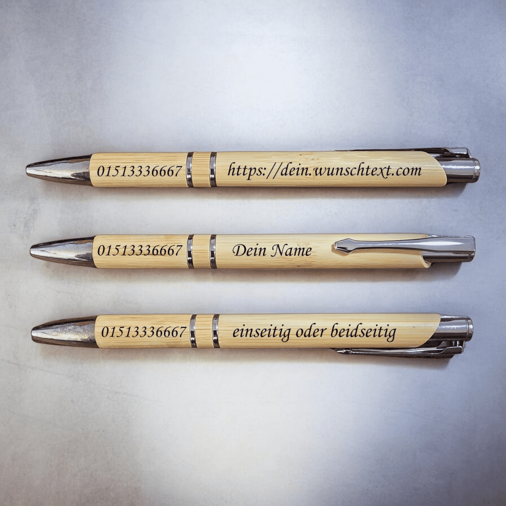Bambus Kugelschreiber graviert und edel personalisiert