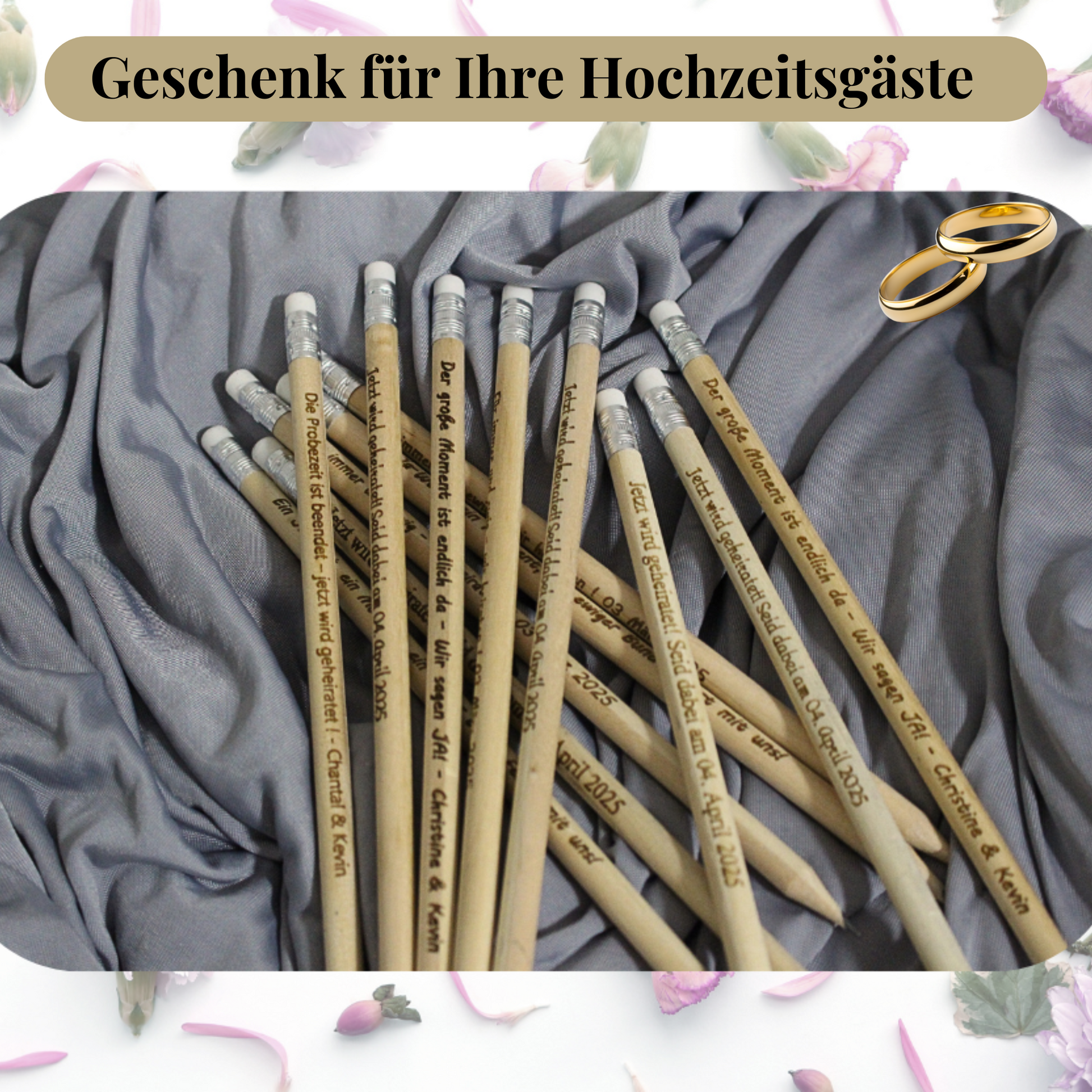 Bleistifte Natur personalisiert graviert für eine Hochzeit