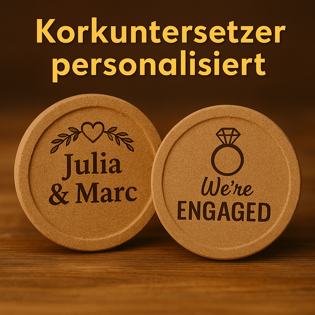 Korkuntergraviert nach Vorlage oder deinen Vorgaben