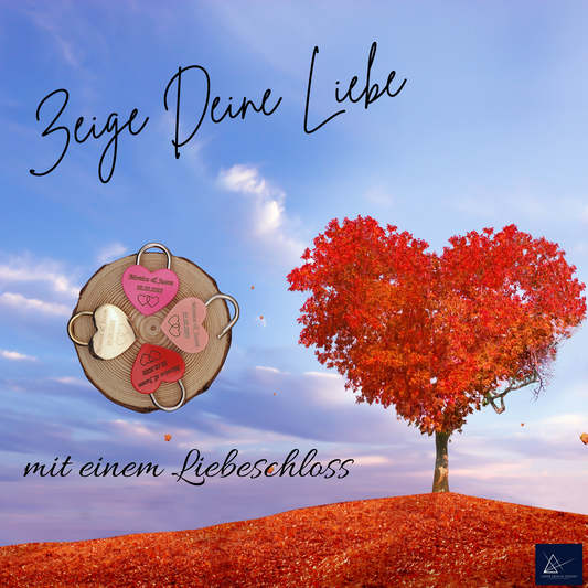 Ein Liebesschloss als unvergänglicher Beweis der Liebe in 4 Farben