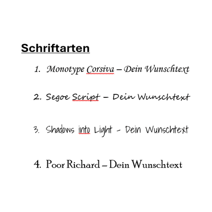 Schriftarten für die Untersetzer, treffe Deine Auswahl