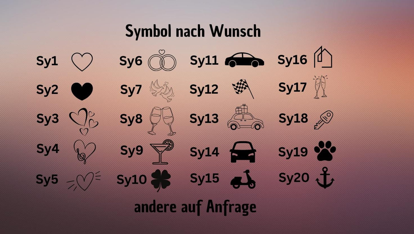 Schlüsselanhänger aus Holz Symbole