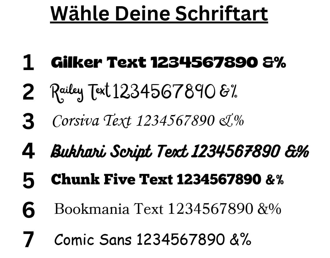 Schlüsselanhänger aus Holz Schriftauswahl