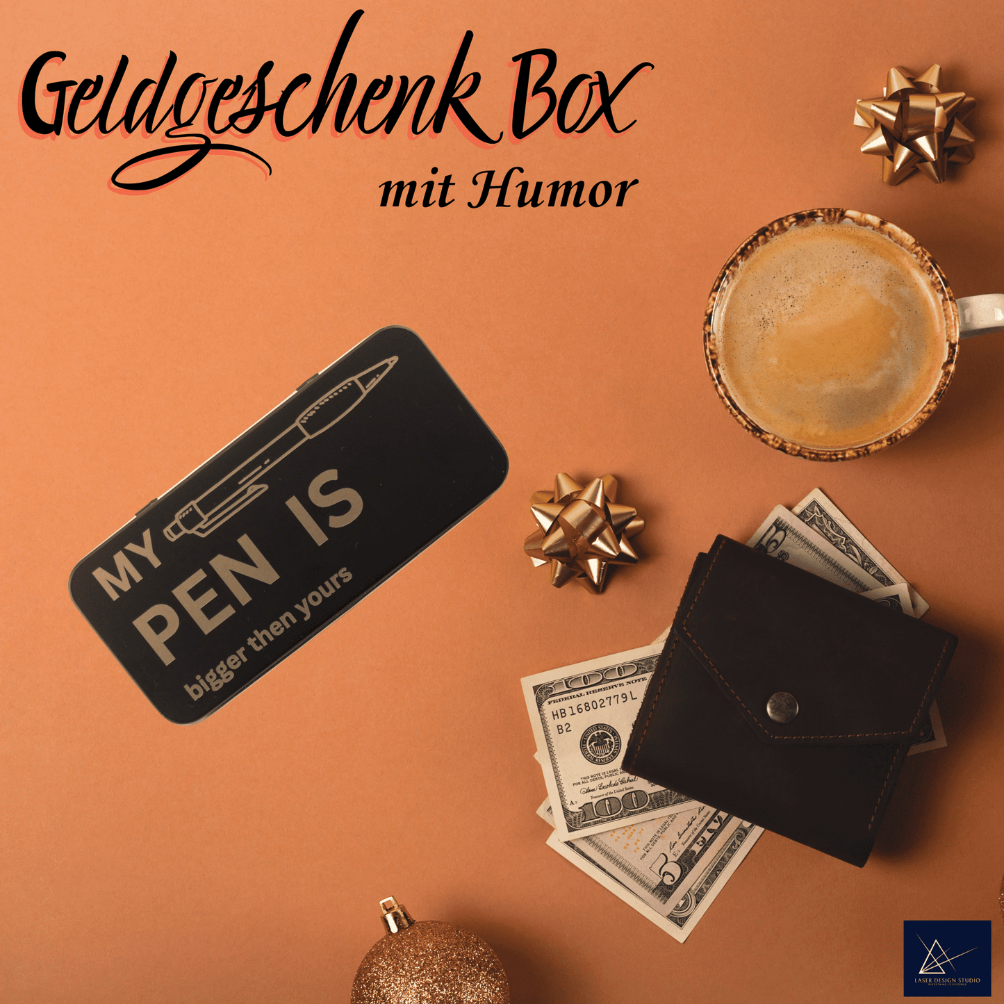 Geschenk Box aus Metall mit Spruch