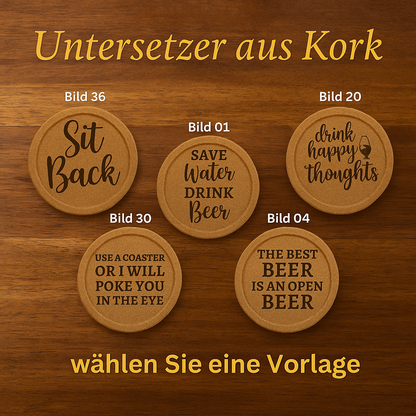 Gestalte Deine Korkuntersetzer mit Gravur
