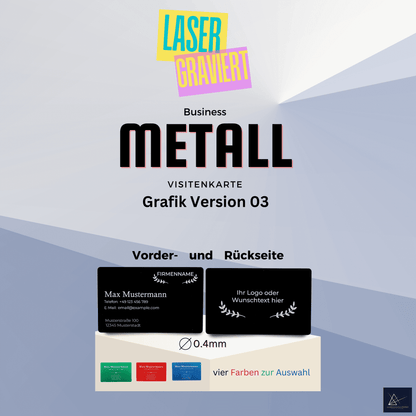 Metall-Visitenkarten mit Logo graviert - 0.4 mm dick - 