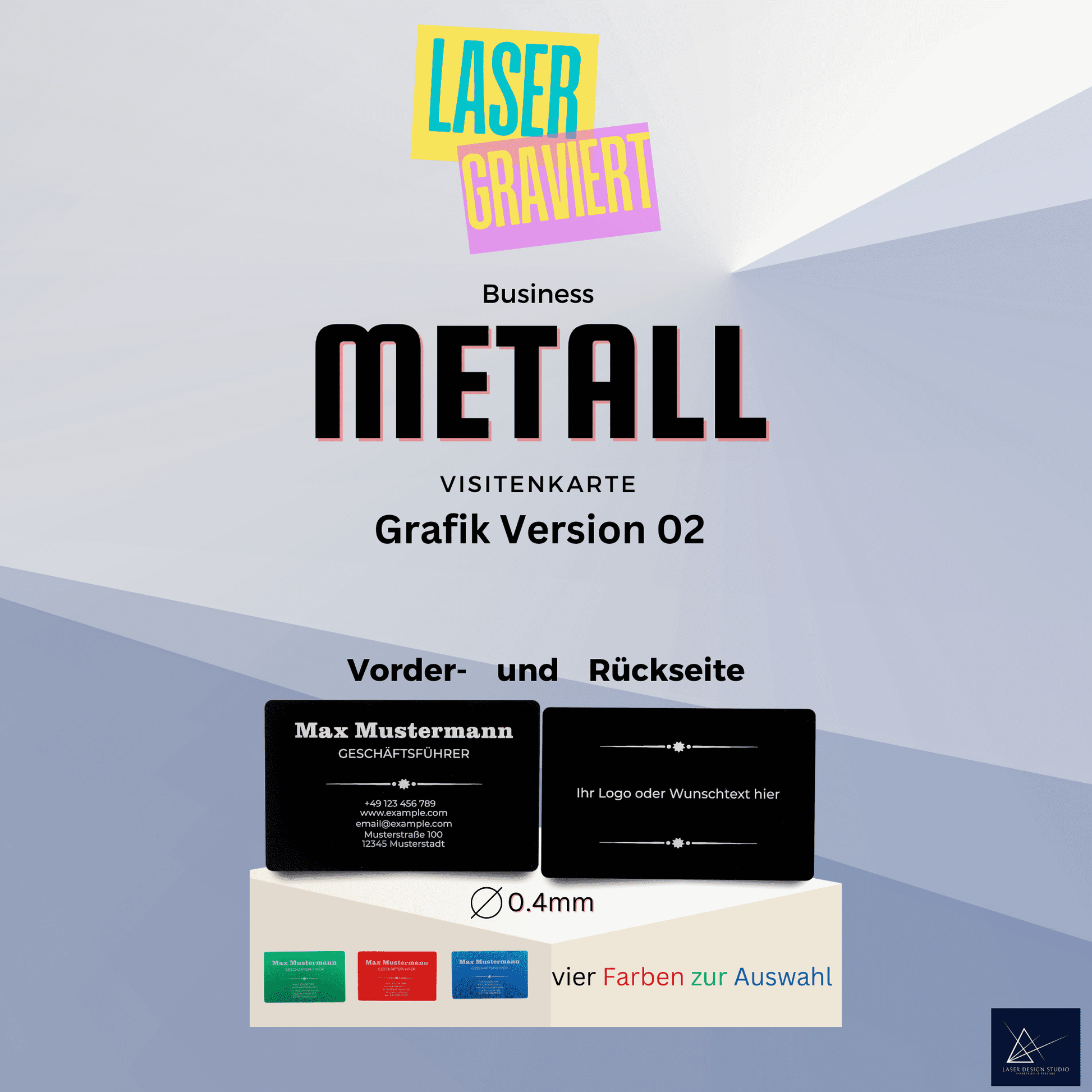 nachhaltige Visitenkarten aus Aluminium - 0.4 mm dick - 