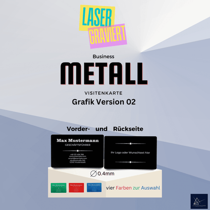nachhaltige Visitenkarten aus Aluminium - 0.4 mm dick - 