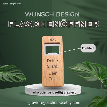 Holz Flaschenöffner personalisiert - 