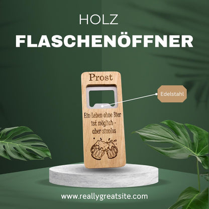 Holz Flaschenöffner personalisiert - 