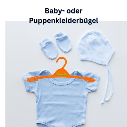 Kleiderbügel mit Namen, für Baby - oder Puppenkleidung - 