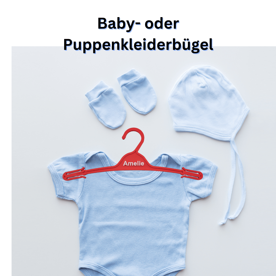 Kleiderbügel mit Namen, für Baby - oder Puppenkleidung - 