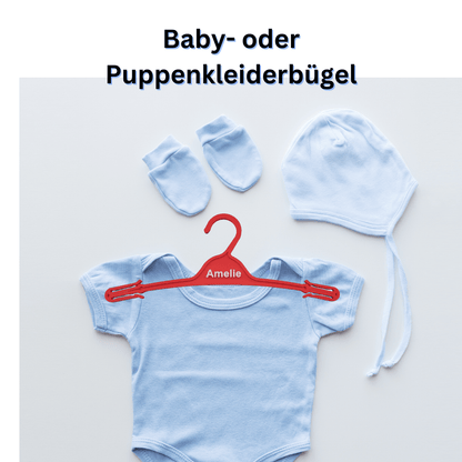 Kleiderbügel mit Namen, für Baby - oder Puppenkleidung - 
