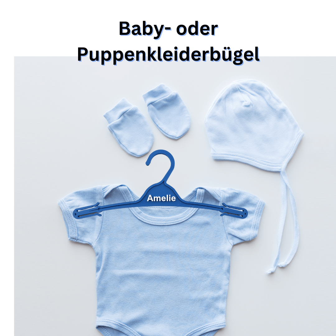Kleiderbügel mit Namen, für Baby - oder Puppenkleidung - 