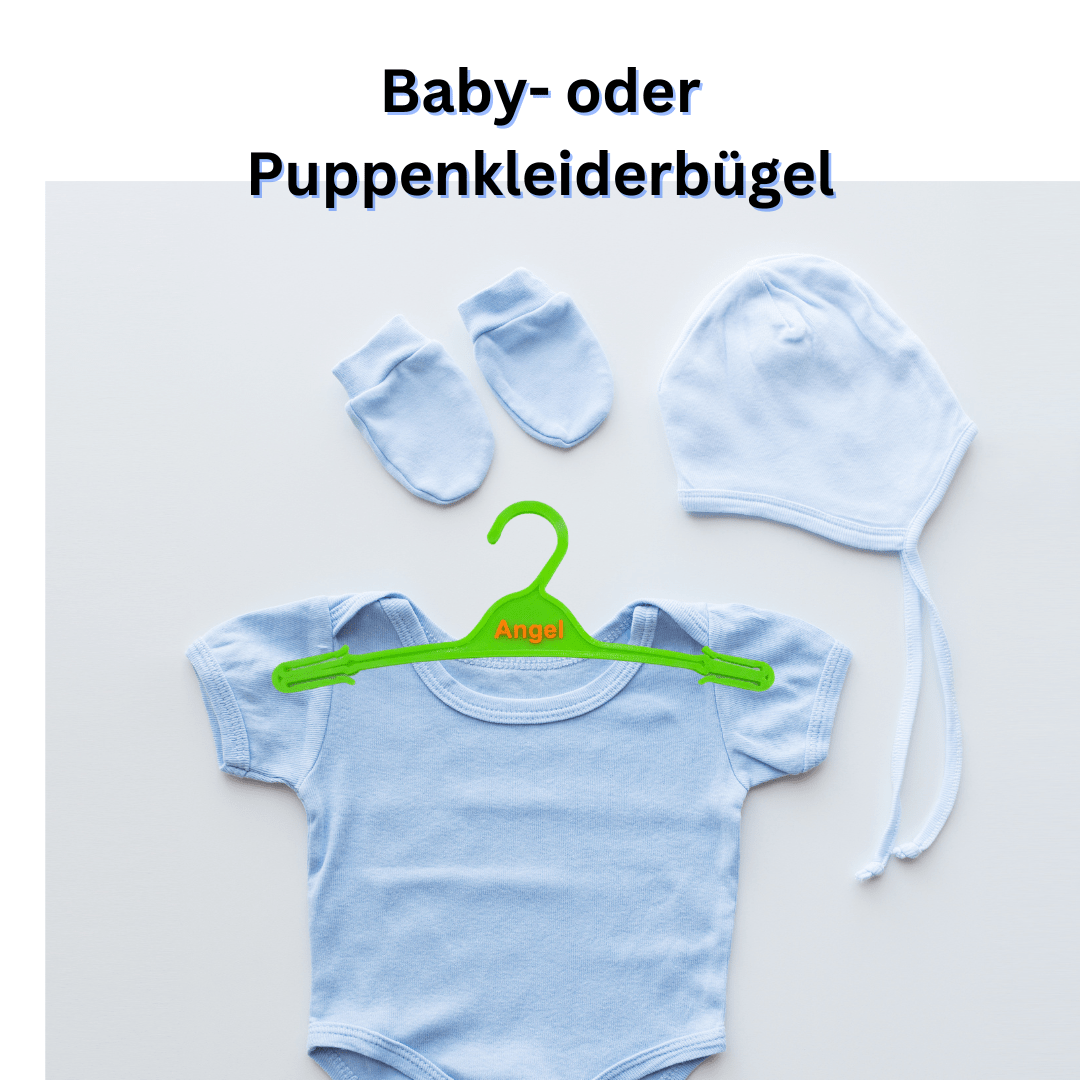 Kleiderbügel mit Namen, für Baby - oder Puppenkleidung - 