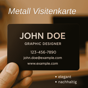 Metall Visitenkarte 0.2 mm (3 Stck), graviert nach Kundenwunsch - 
