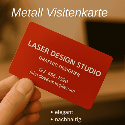 Metall Visitenkarte 0.2 mm (3 Stck), graviert nach Kundenwunsch - 