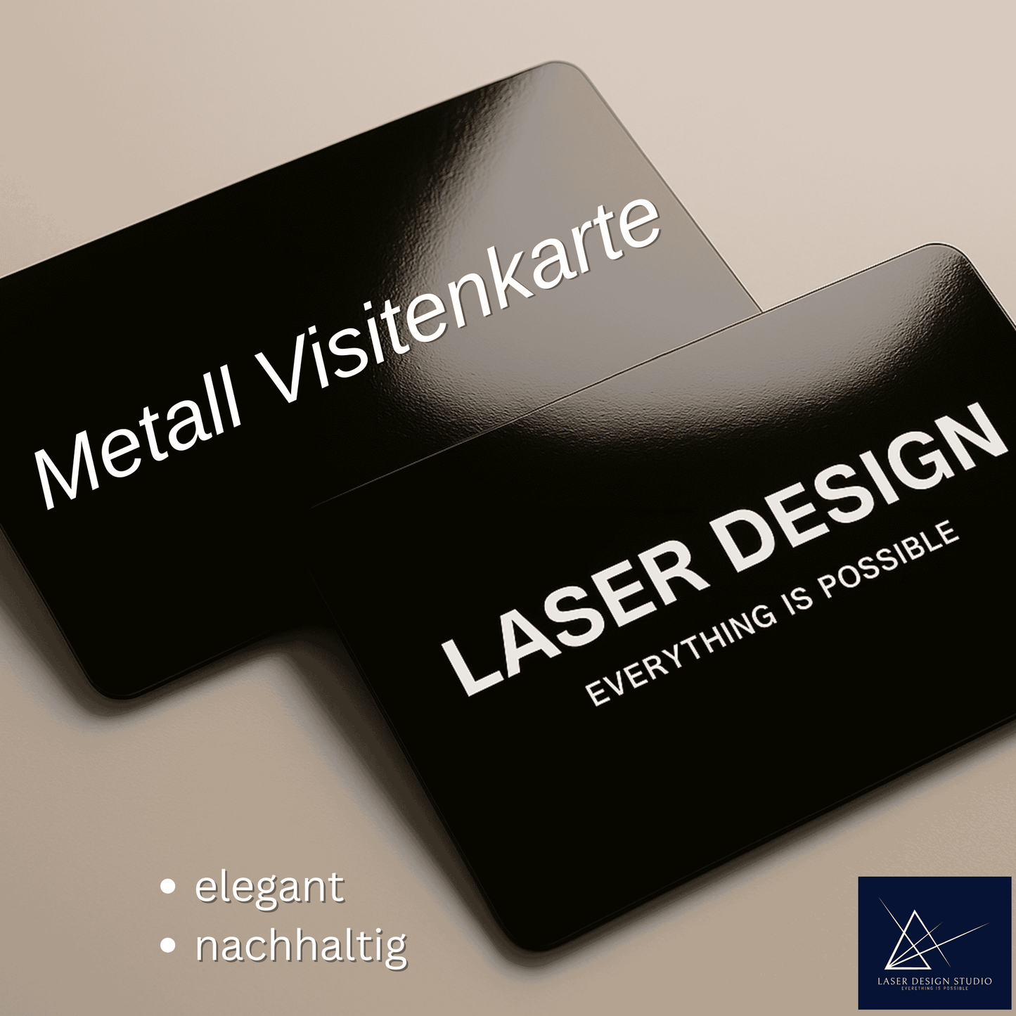 Metall Visitenkarte 0.2 mm (3 Stck), graviert nach Kundenwunsch - 