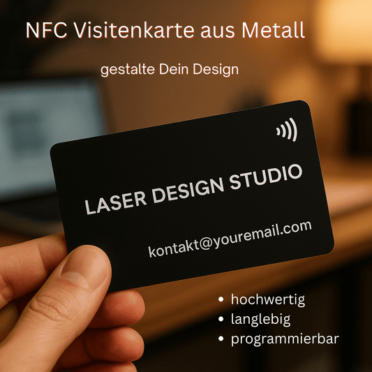 NFC Metall Visitenkarte mit QR - Code – Digitale Visitenkarte, personalisierbar - 