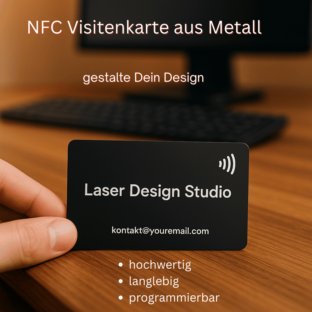 NFC Metall Visitenkarte mit QR - Code – Digitale Visitenkarte, personalisierbar - 