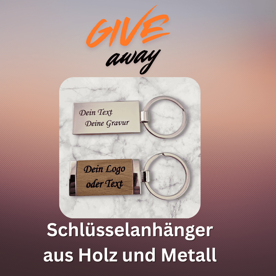 Schlüsselanhänger aus Holz und Metall