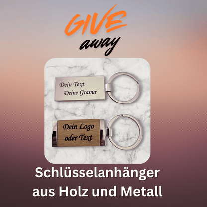 Schlüsselanhänger aus Holz und Metall