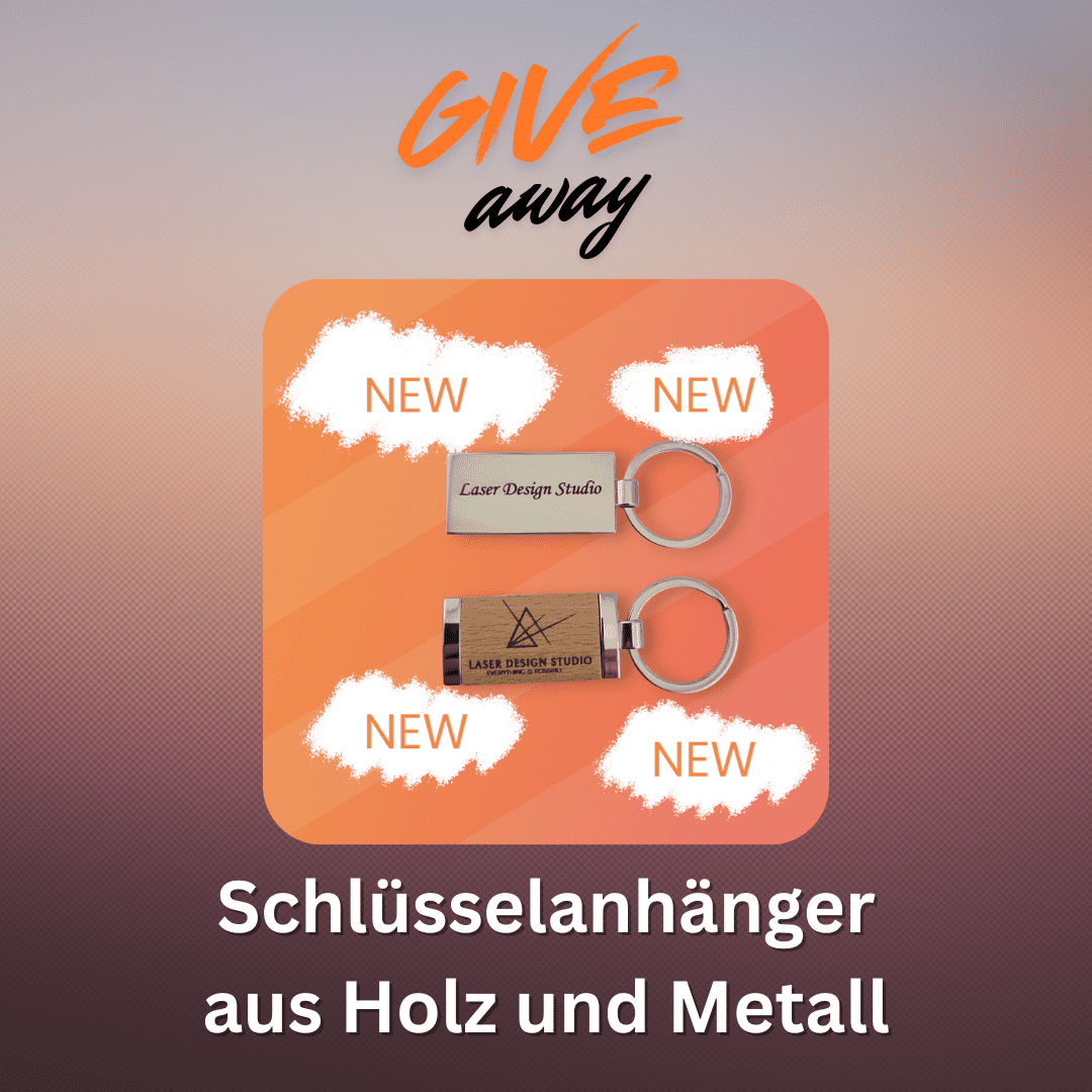 Personalisierbarer Schlüsselanhänger aus Holz und Metall