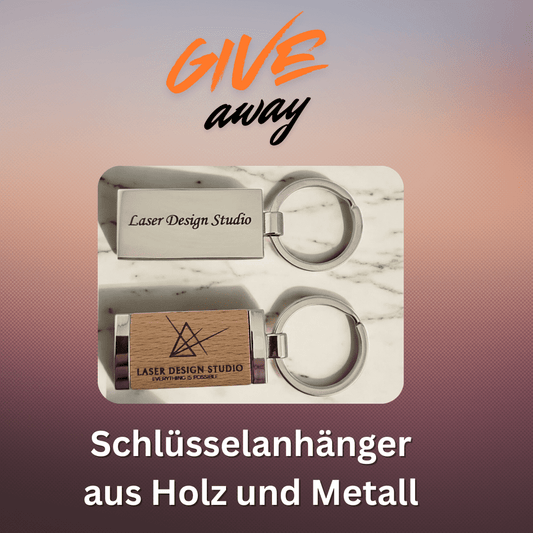 Personalisierbarer Schlüsselanhänger aus Holz & Metall