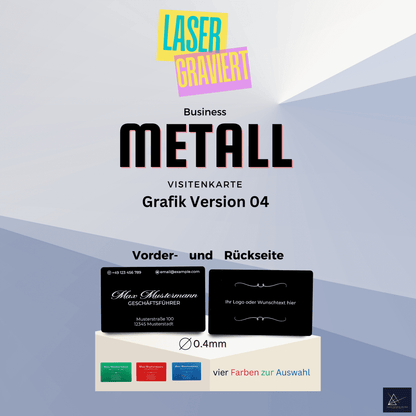 langlebige Visitenkarten graviert - 0.4 mm dick - 